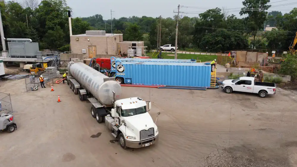 Truck loading at a pumping station bypass
